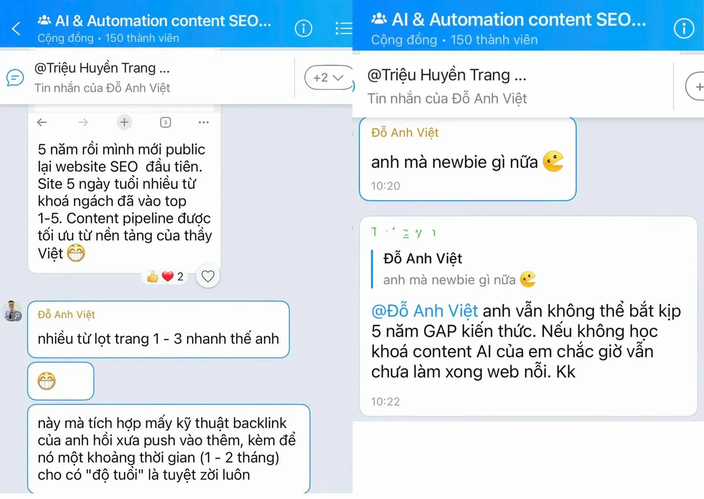 Học viên khoá Agentic Content SEO chạy content pipeline bằng AI cho website mới.