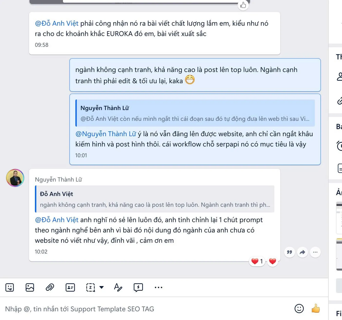 Anh Thành Lữ, CEO Gia Thành Lộc, tinh chỉnh workflow viết bài theo ngành của mình. Khoá AI Agent cho doanh nghiệp 2025.
